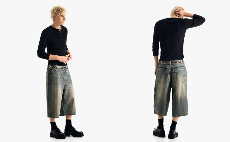 Джинсовые шорты-бермуды супер-свободного кроя