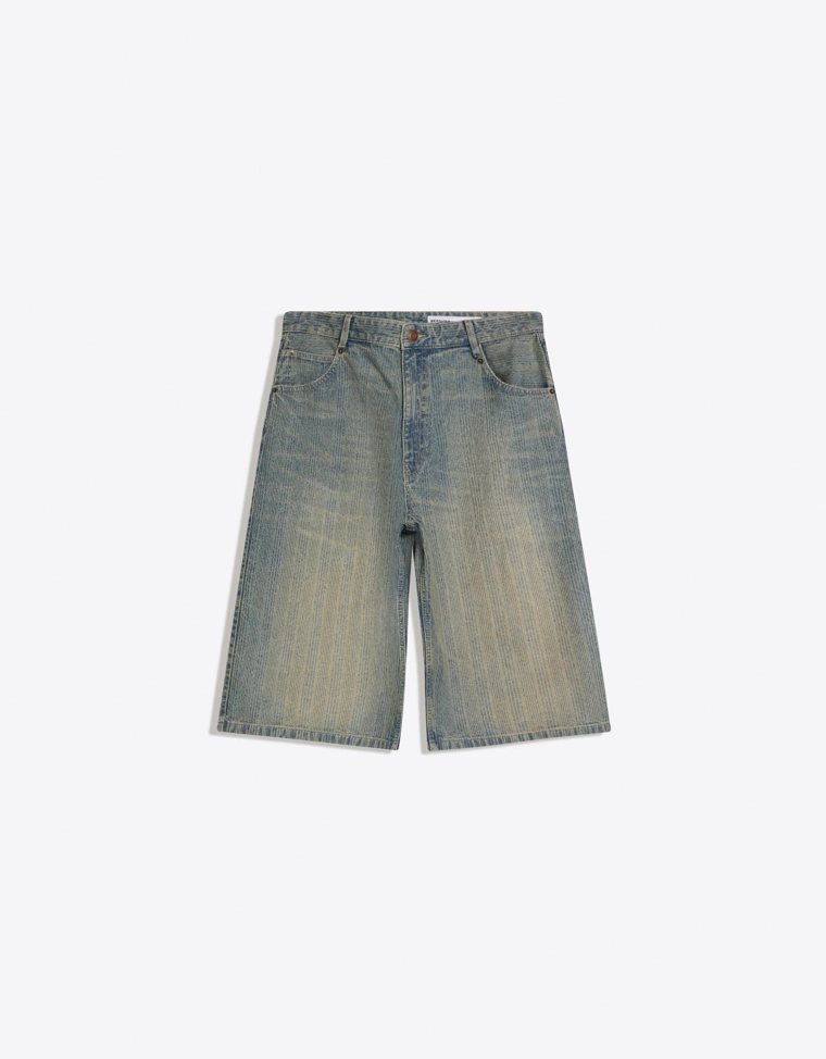 Джинсовые шорты-бермуды супер-свободного кроя