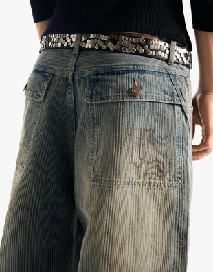 Джинсовые шорты-бермуды супер-свободного кроя- Заказать в России