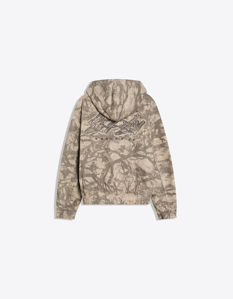 Стеганая куртка на молнии с капюшоном