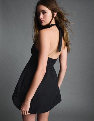 Платье-баллон мини из поплина- Заказать в России