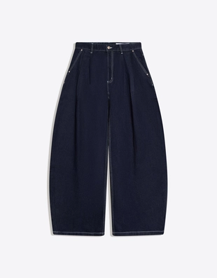 Джинсы-бананы с защипами- Заказать в России