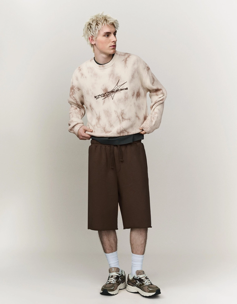 Свитер с круглым вырезом и принтом