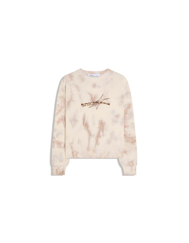 Свитер с круглым вырезом и принтом