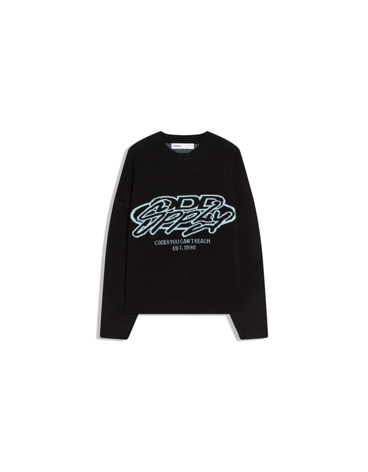 Жаккардовый свитер с принтом