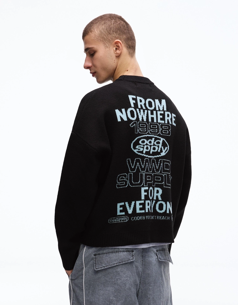 Жаккардовый свитер с принтом