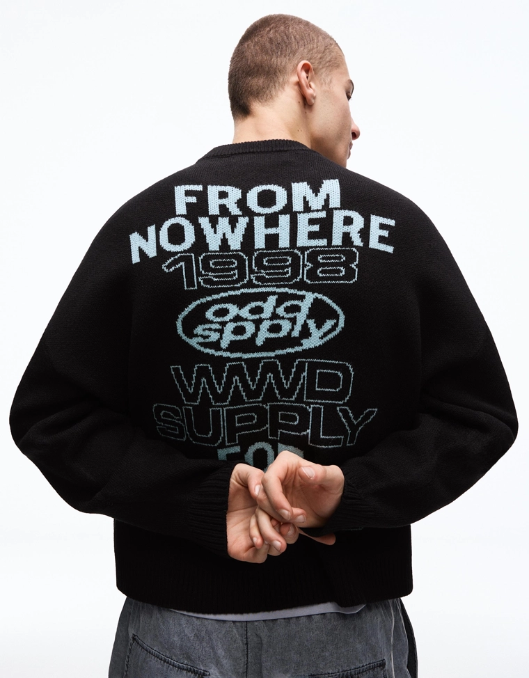 Жаккардовый свитер с принтом