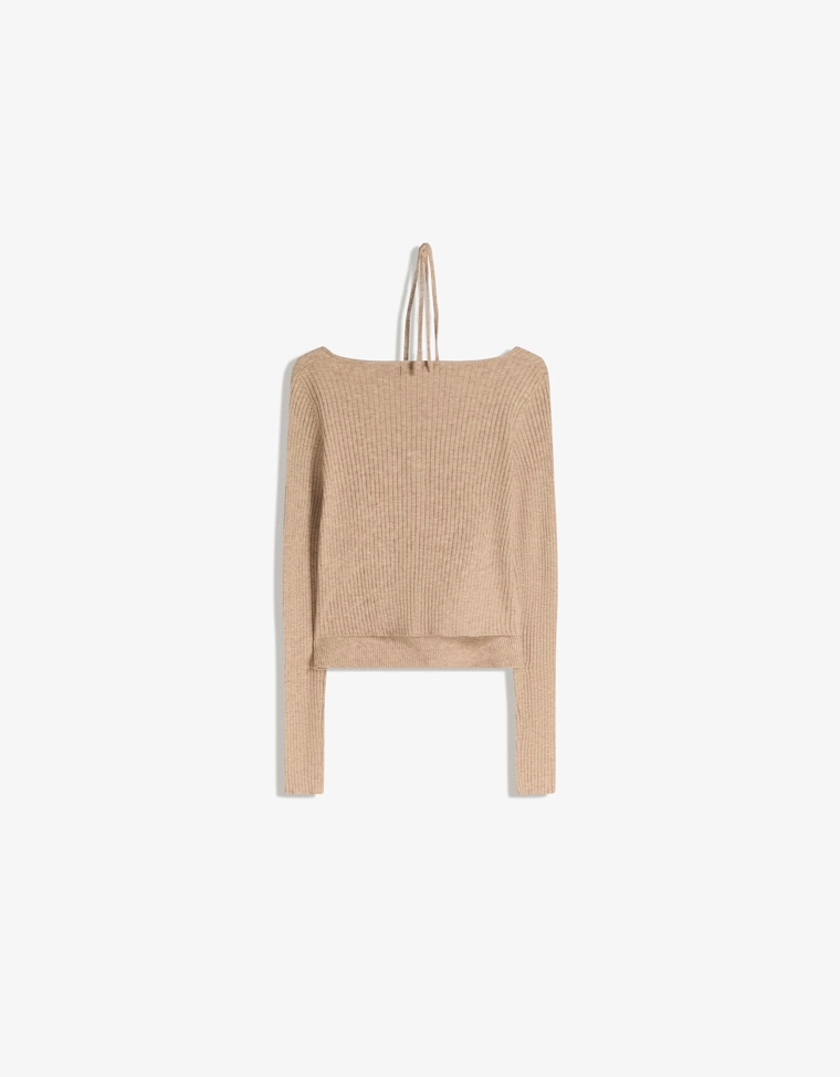 Трикотажный свитер с топом