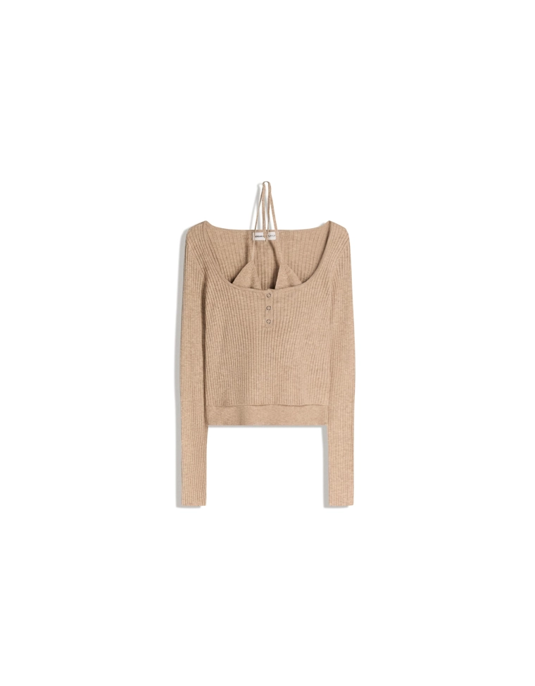 Трикотажный свитер с топом