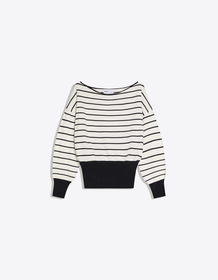 Асимметричный свитер с принтом