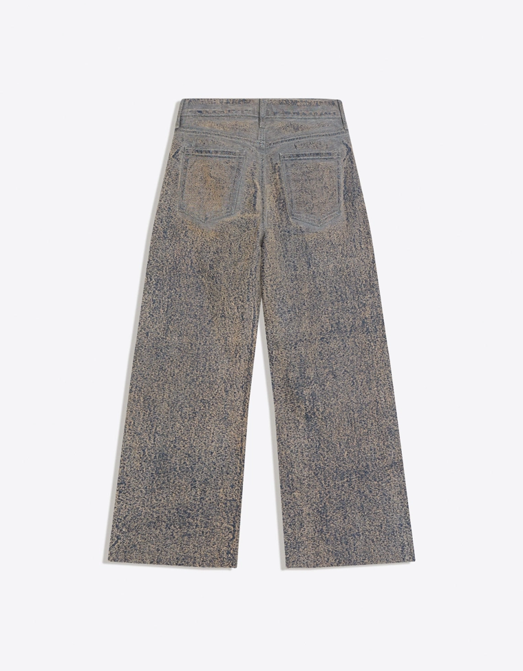 Джинсы прямого кроя с низкой посадкой и рельефной текстурой