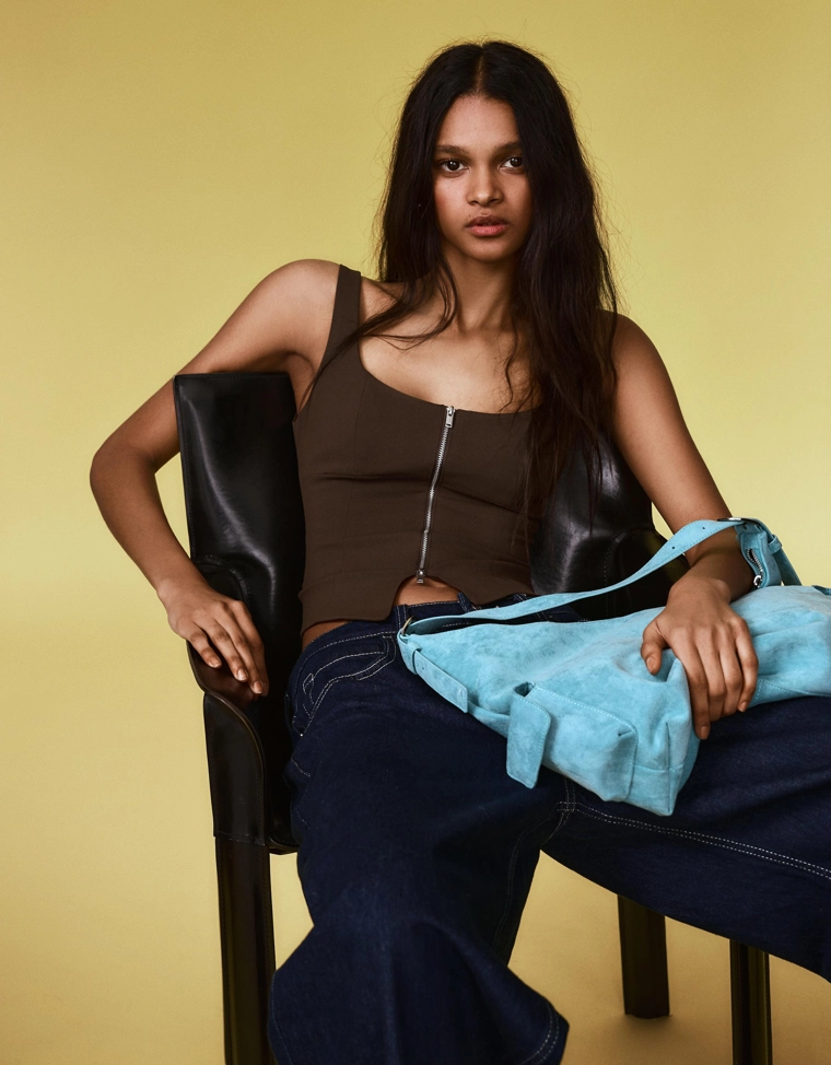 Топ на бретелях с молнией