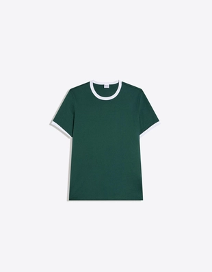 Футболка с контрастной отделкой в рубчик- Заказать в России