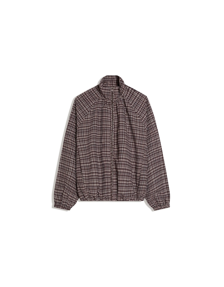 Куртка оверсайз в клетку на молнии