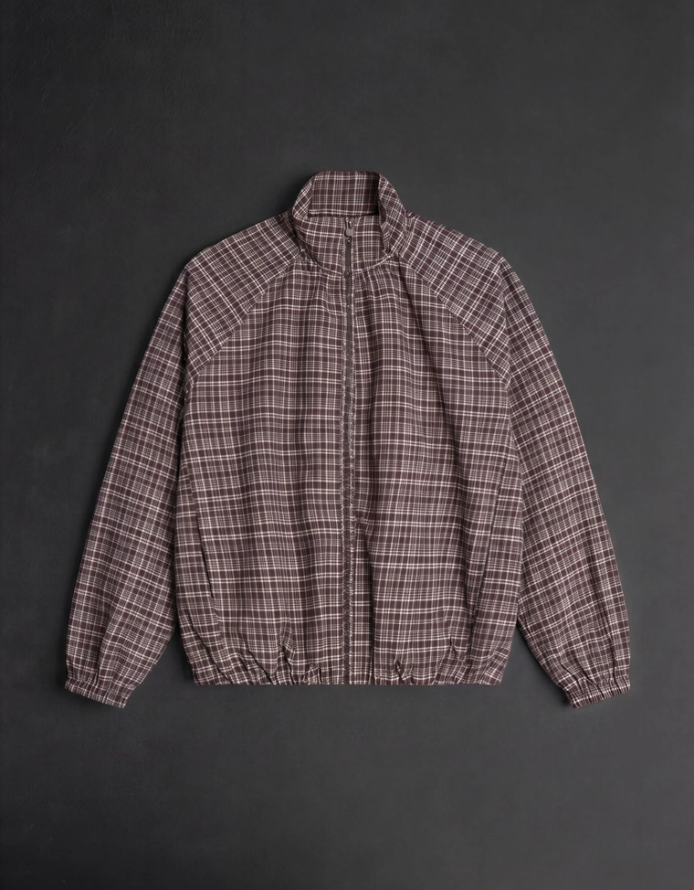 Куртка оверсайз в клетку на молнии