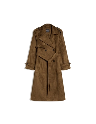 Тренч из искусственной замши- Заказать в России