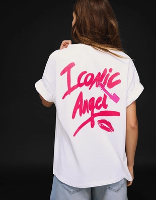 Футболка с короткими рукавами и принтом- Заказать в России