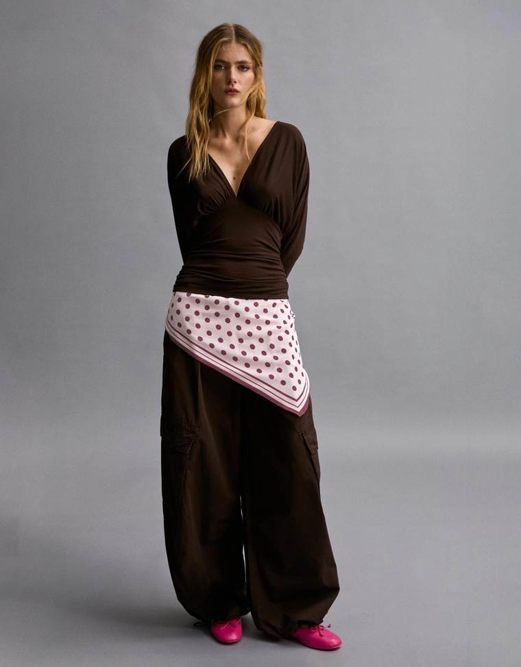 Платок-косынка в горошек