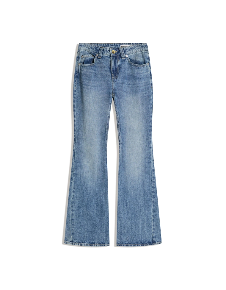 Джинсы свободного кроя клеш с низкой посадкой