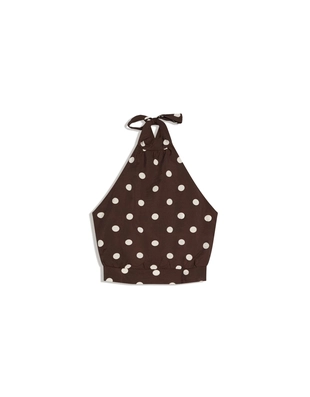 Купить Bershka Топ в горошек с горловиной халтер