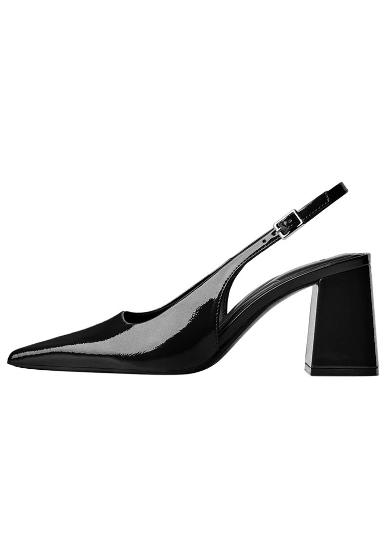 Туфли с открытой пяткой на широком каблуке