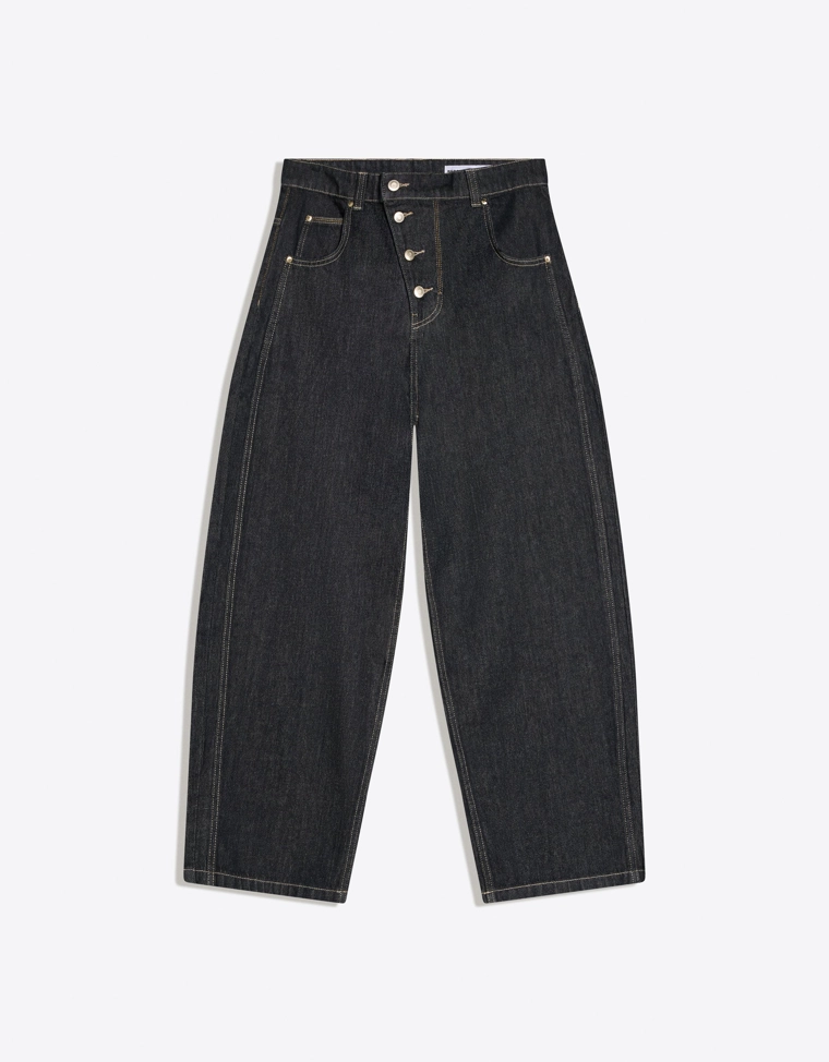 Джинсы barrel с перекрестными пуговицами