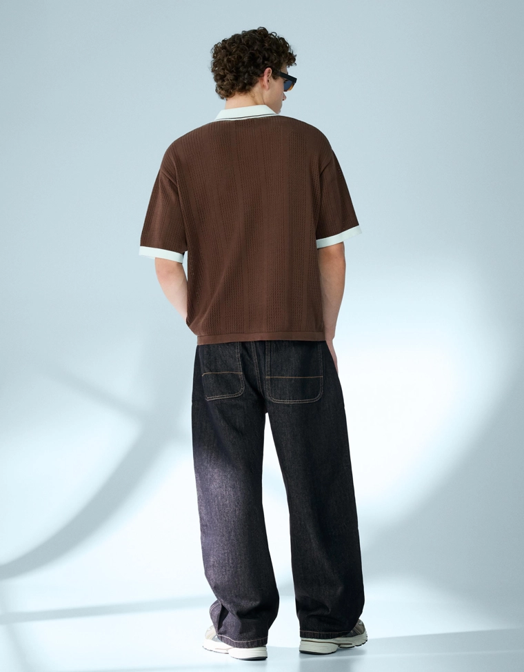 Джинсы barrel с перекрестными пуговицами