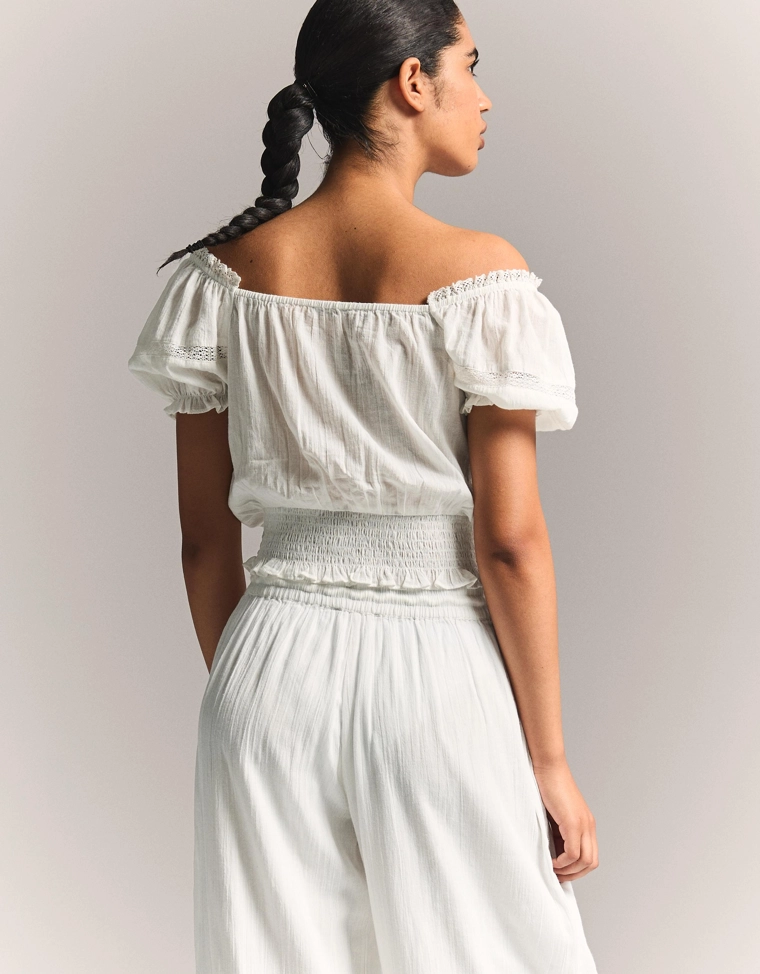 Рубашка с короткими рукавами в стиле рустик