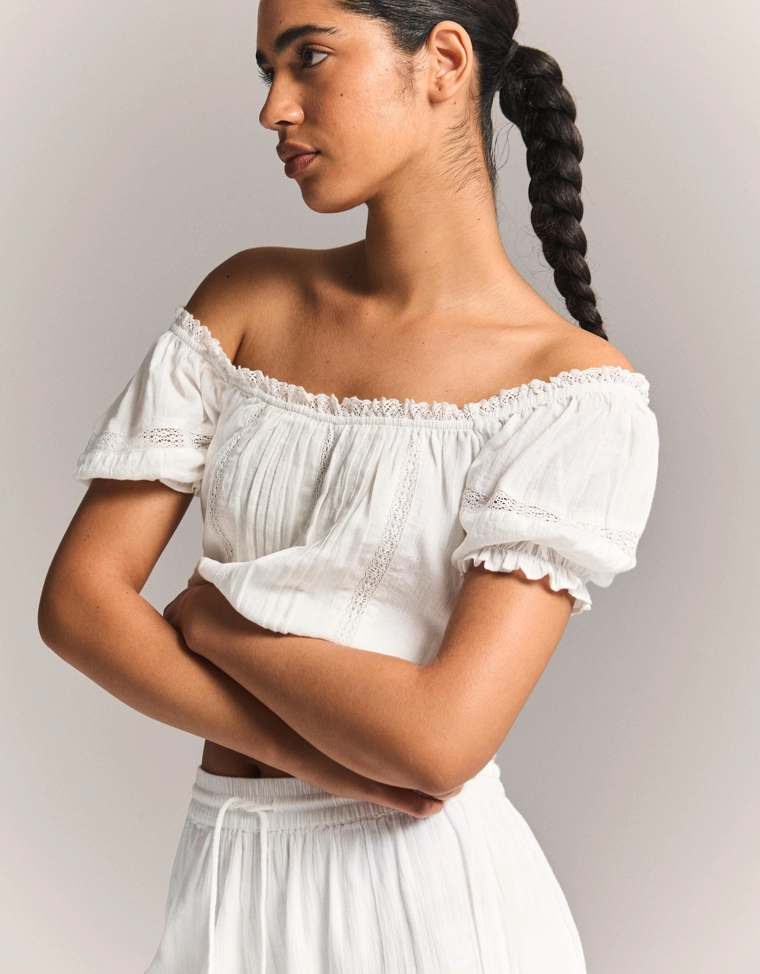 Рубашка с короткими рукавами в стиле рустик