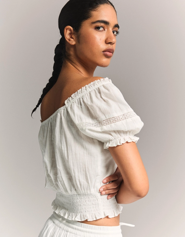 Рубашка с короткими рукавами в стиле рустик