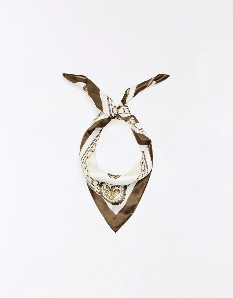 Сатиновый платок с принтом