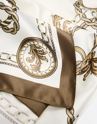 Сатиновый платок с принтом- Заказать в России