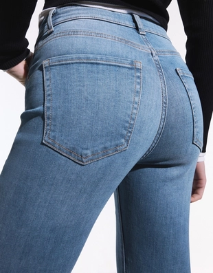 Расклешенные джинсы с высокой посадкой- Заказать в России