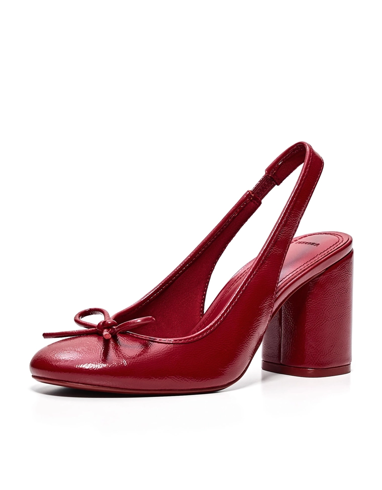 Балетки с открытой пяткой и каблуком