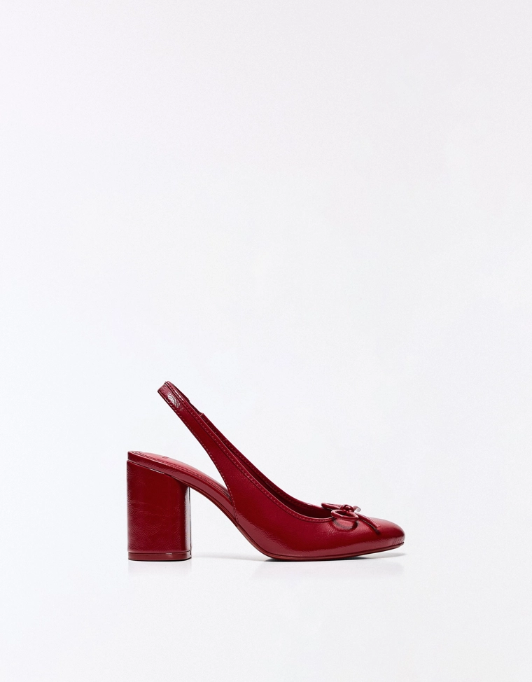 Балетки с открытой пяткой и каблуком