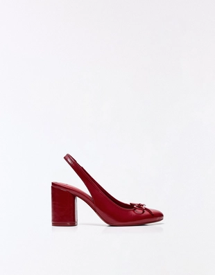 Балетки с открытой пяткой и каблуком- Заказать в России