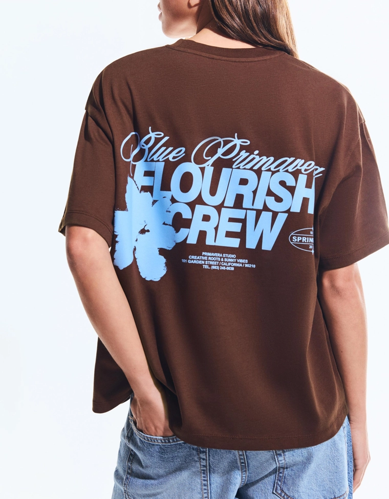 Футболка оверсайз с короткими рукавами и принтом