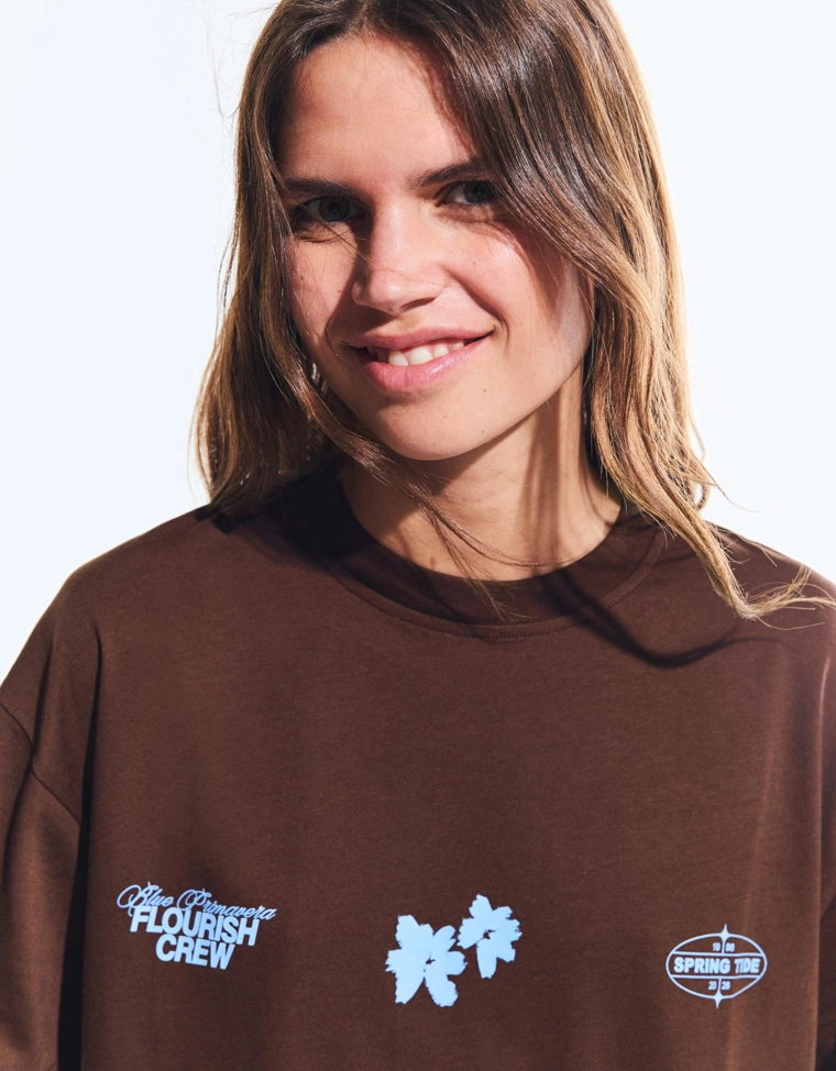 Футболка оверсайз с короткими рукавами и принтом