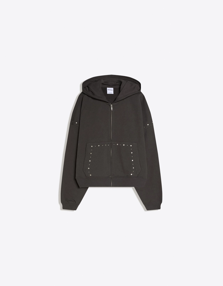 Худи на молнии с заклепками