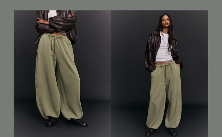 Брюки barrel из мягкой ткани с фиксаторами