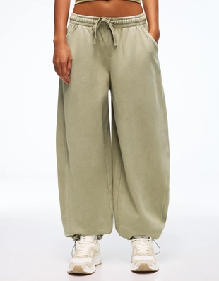 Брюки BARREL из мягкой ткани с фиксаторами- Заказать в России