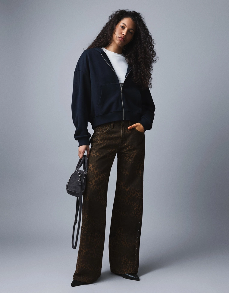 Брюки прямого кроя из твила