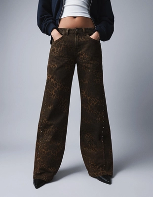 Брюки прямого кроя из твила- Заказать в России