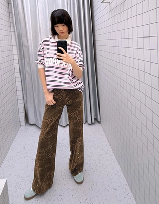 Брюки прямого кроя из твила- Заказать в России