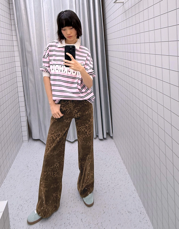 Брюки прямого кроя из твила