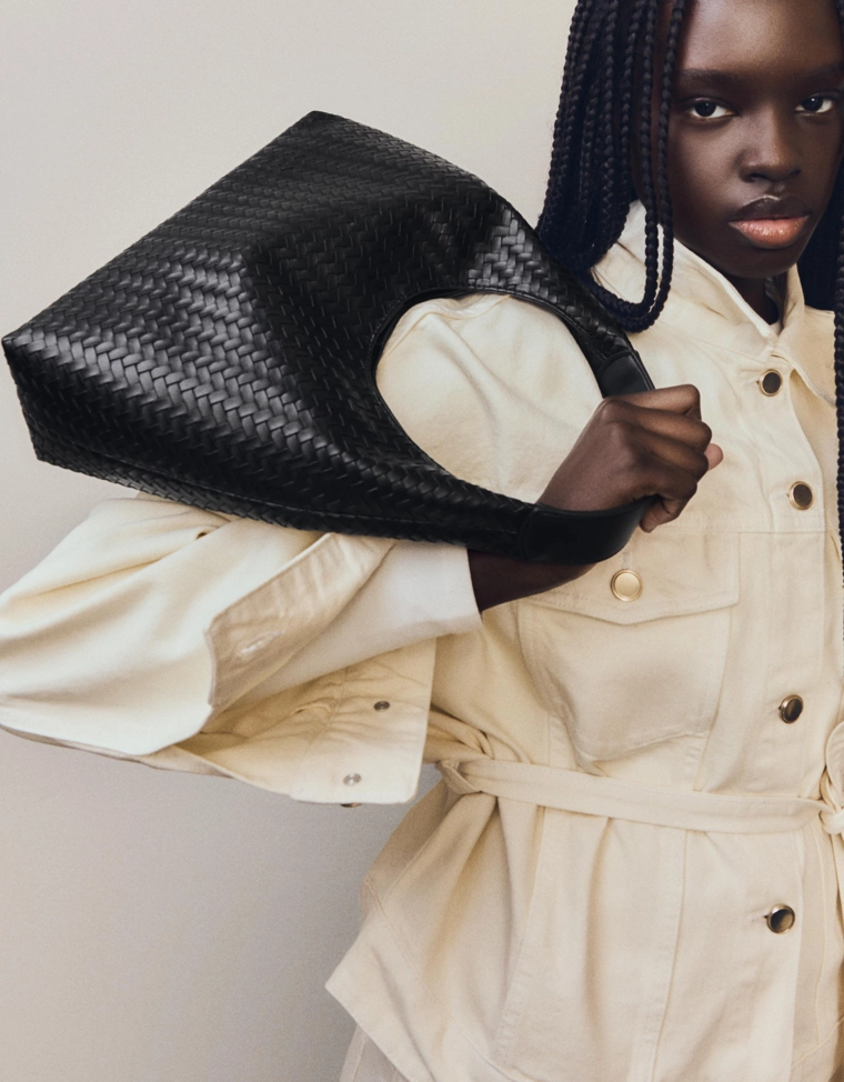 Плетеная сумка-мешок