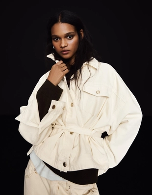 Джинсовая куртка оверсайз- Заказать в России