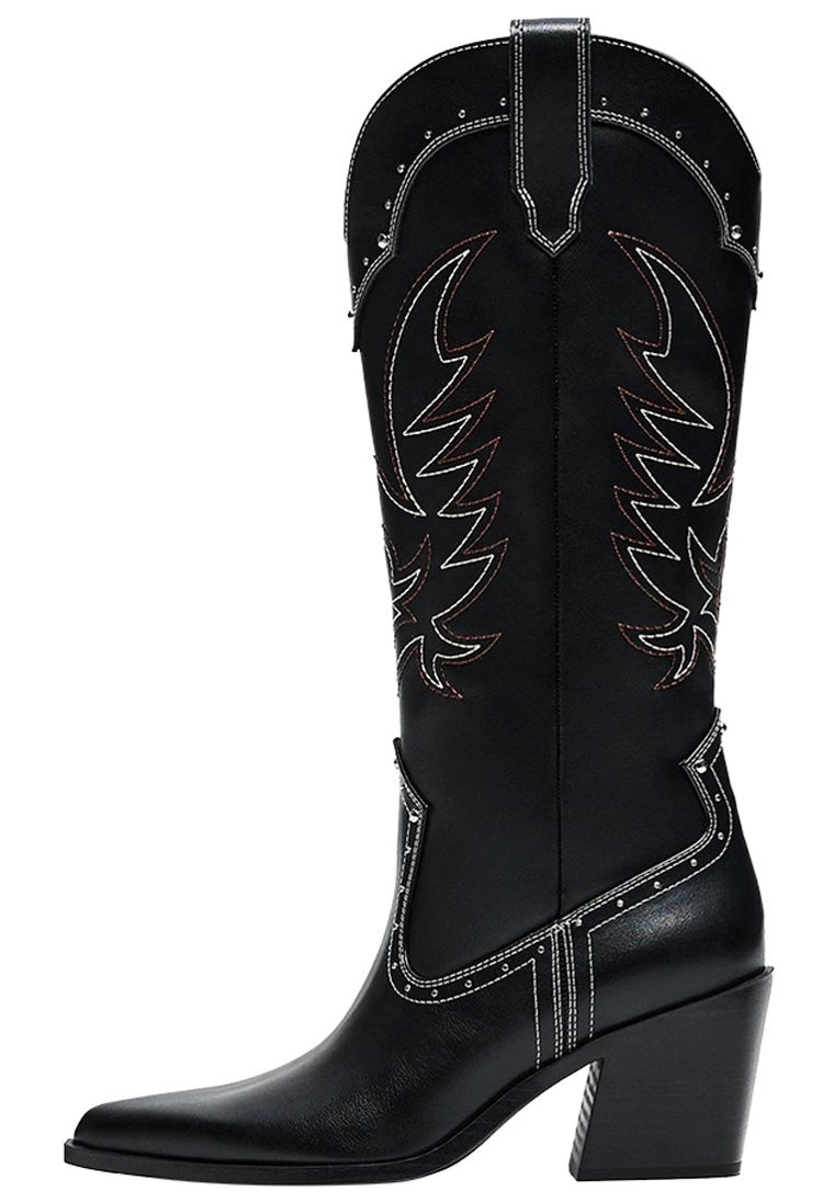 Cowboy studded heel boots