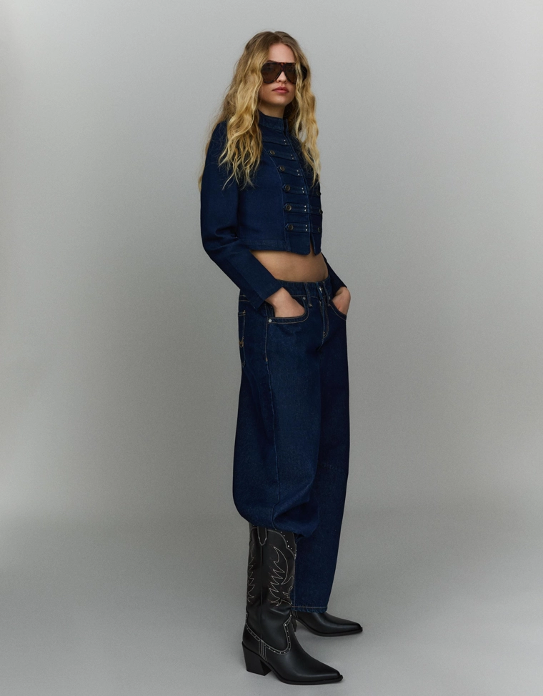 Cowboy studded heel boots