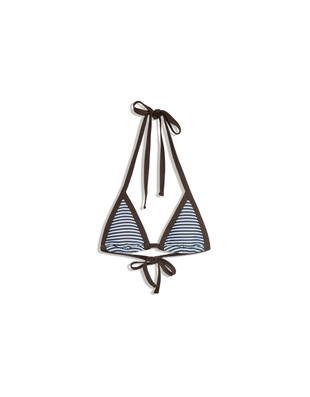 Бюстгальтер бикини с треугольными чашками и контрастными деталями- Заказать в России